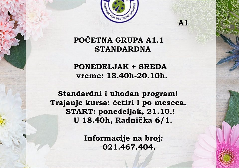 Početni nemački – grupa A1.1