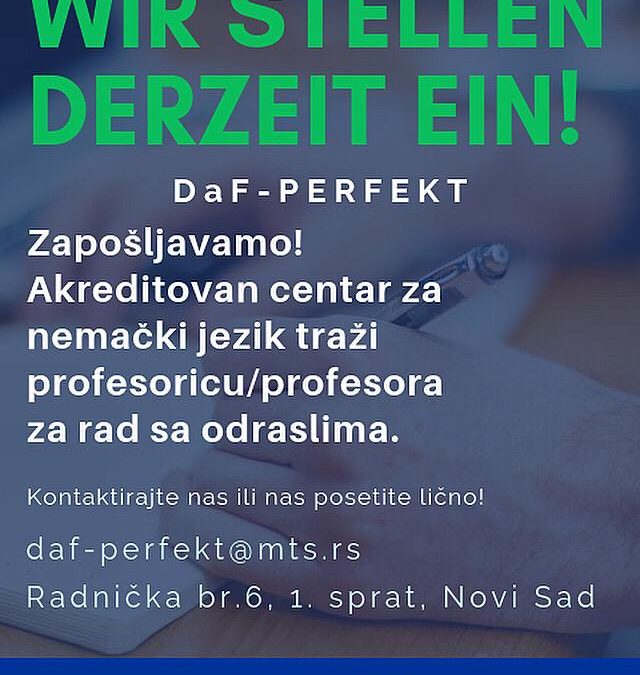 Školi DaF-PERFEKT potrebna profesorica ili profesor nemačkog jezika